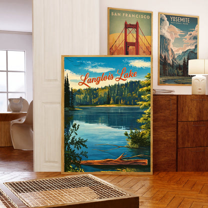 Langlois Lake Vintage Travel Poster - A Tranquil Escape in Nature