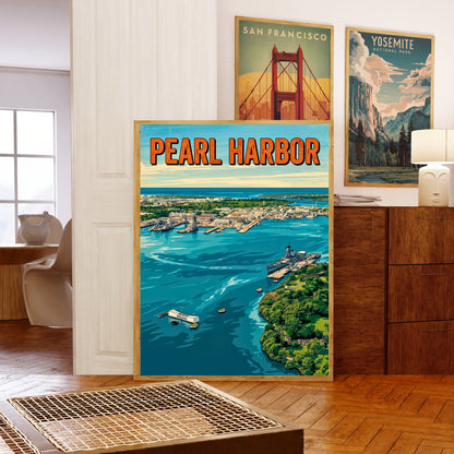 Pearl Harbor Vintage Travel Poster