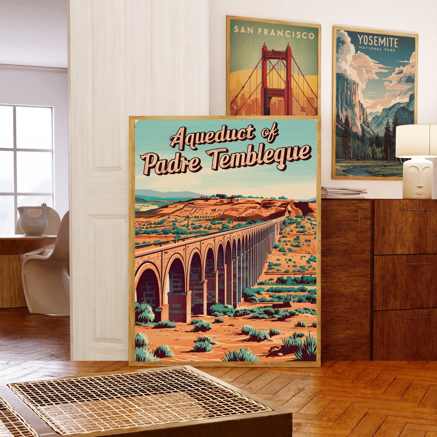 Aqueduct of Padre Tembleque Vintage Travel Poster - Stone Arches