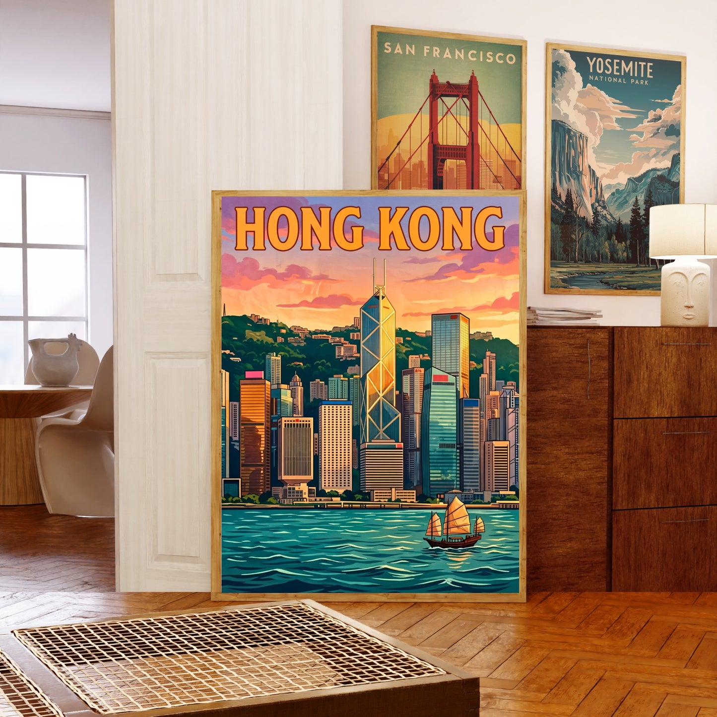 Hong Kong Vintage Travel Poster - Bank of China Tower