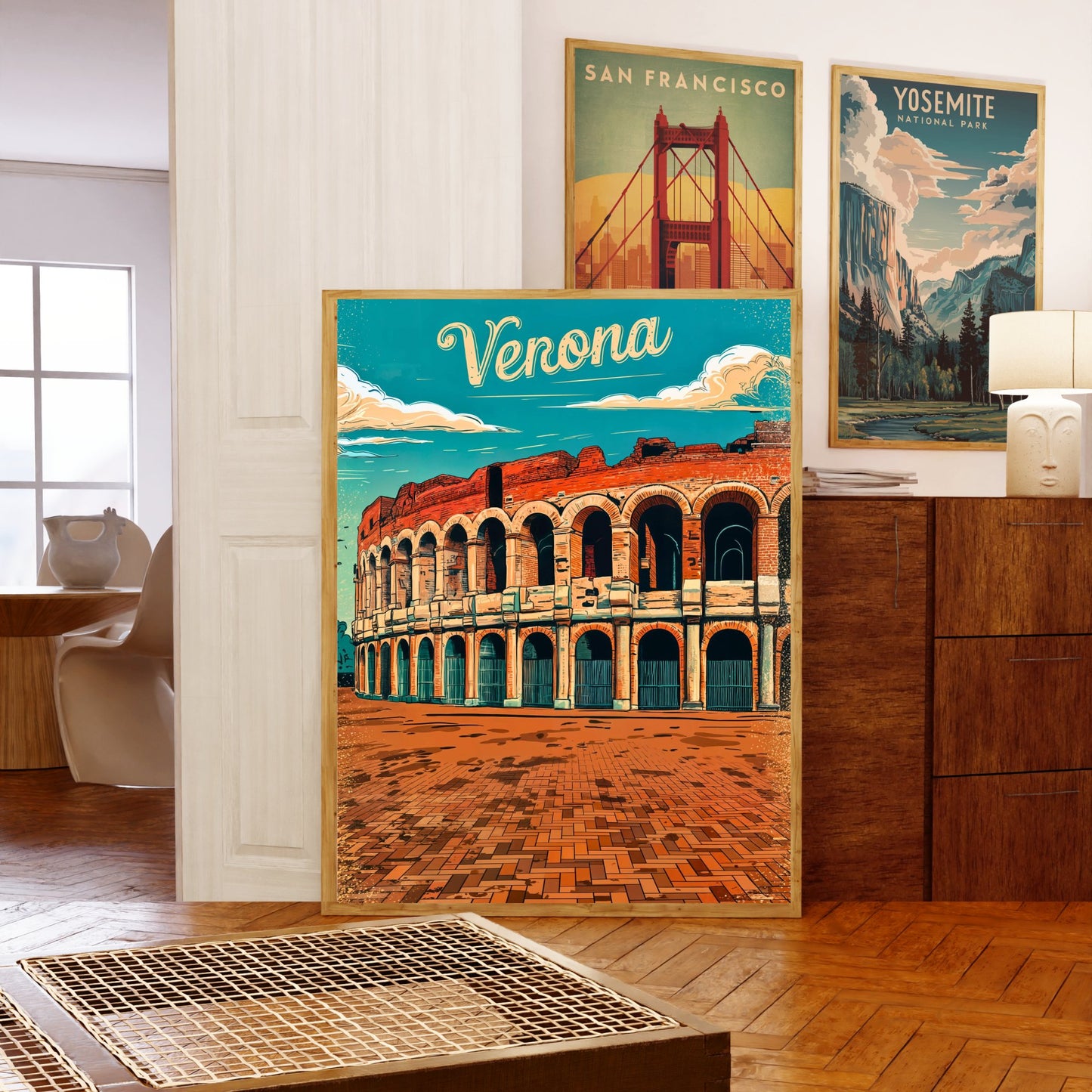 Verona, Italy Vintage Travel Poster - Ruins in Italy