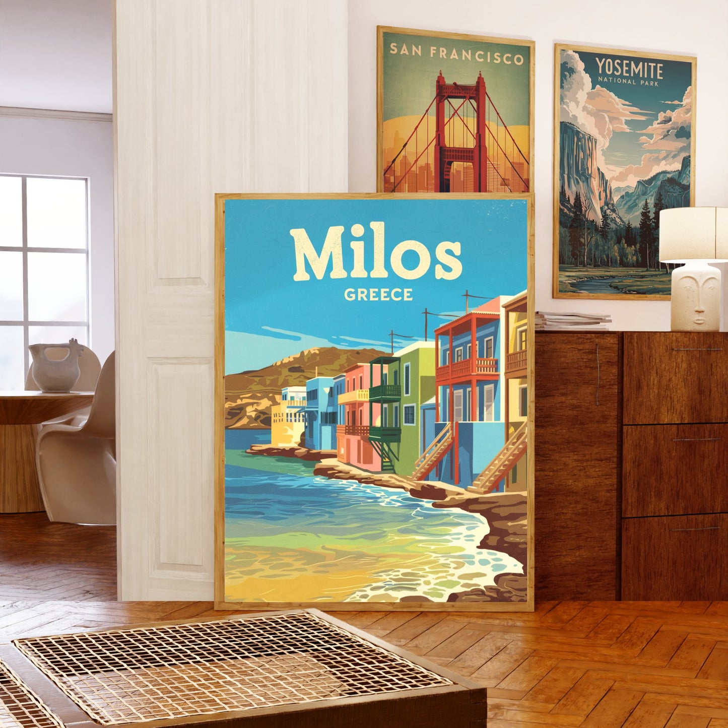 Milos Vintage Travel Poster