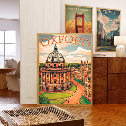 Oxford Vintage Travel Poster - University in England