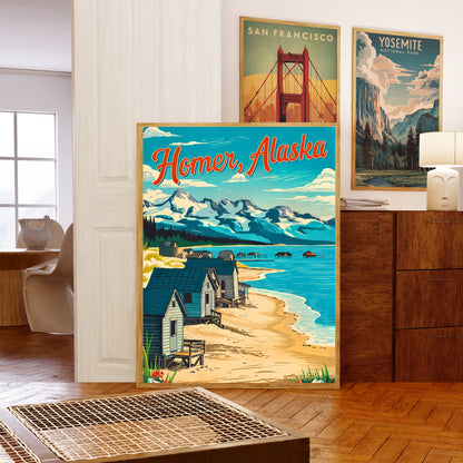 Homer Vintage Travel Poster - A Coastal Alaskan Paradise