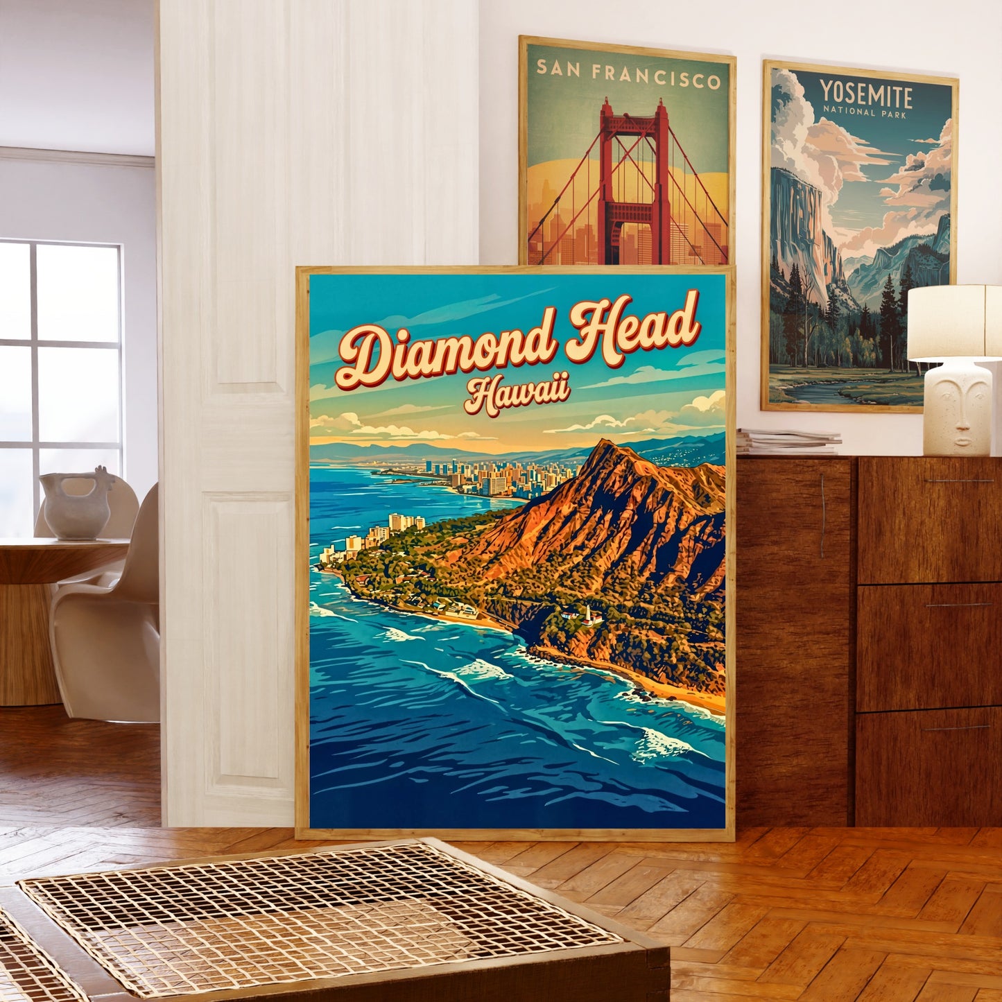 The Iconic Diamond Head Vintage Travel Poster
