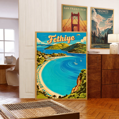 Fethiye Vintage Travel Poster