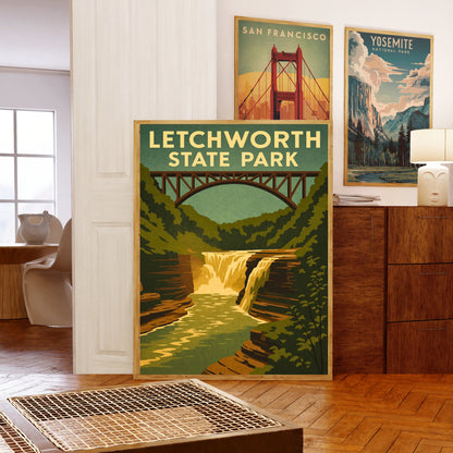 Letchworth State Park Vintage Travel Poster - The Grand Canyon of the East
