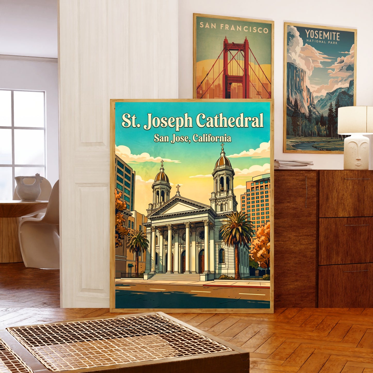 St. Joseph Cathedral Vintage Travel Poster -  Historic Grace