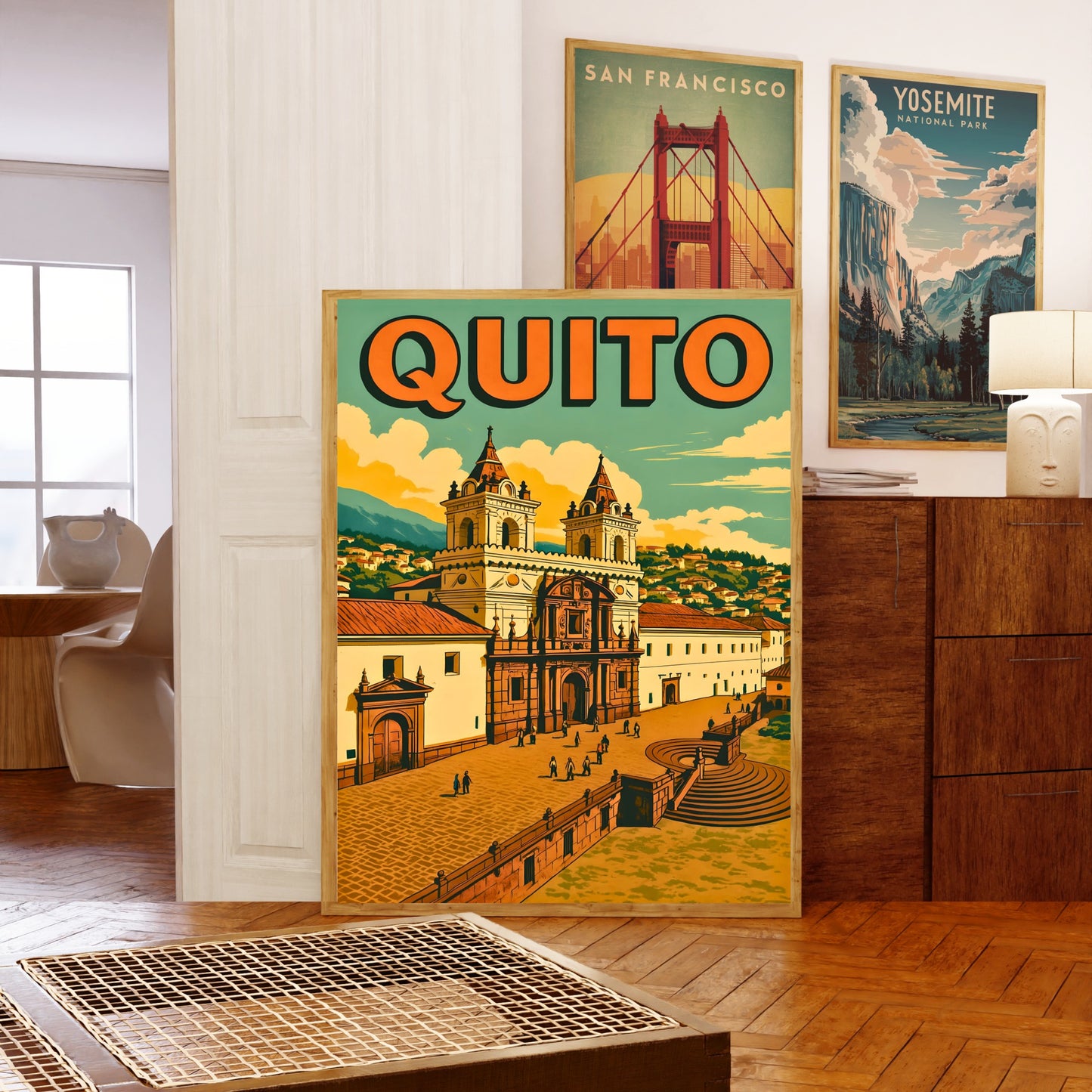 Quito Vintage Travel Poster - Historic Quito – Plaza San Francisco