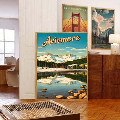 Aviemore Vintage Travel Poster - Scotland’s Scenic Retreat