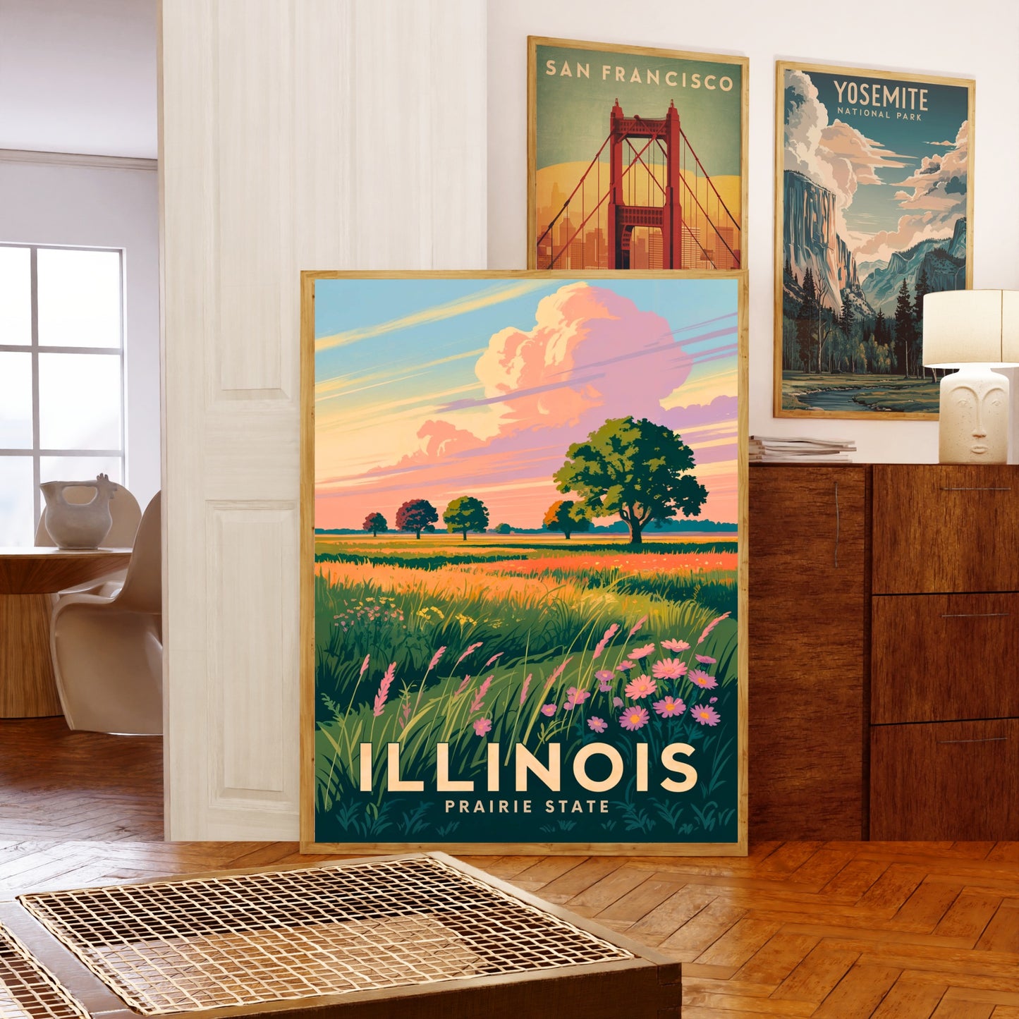 Illinois Vintage Travel Poster -  Land of the Prairie