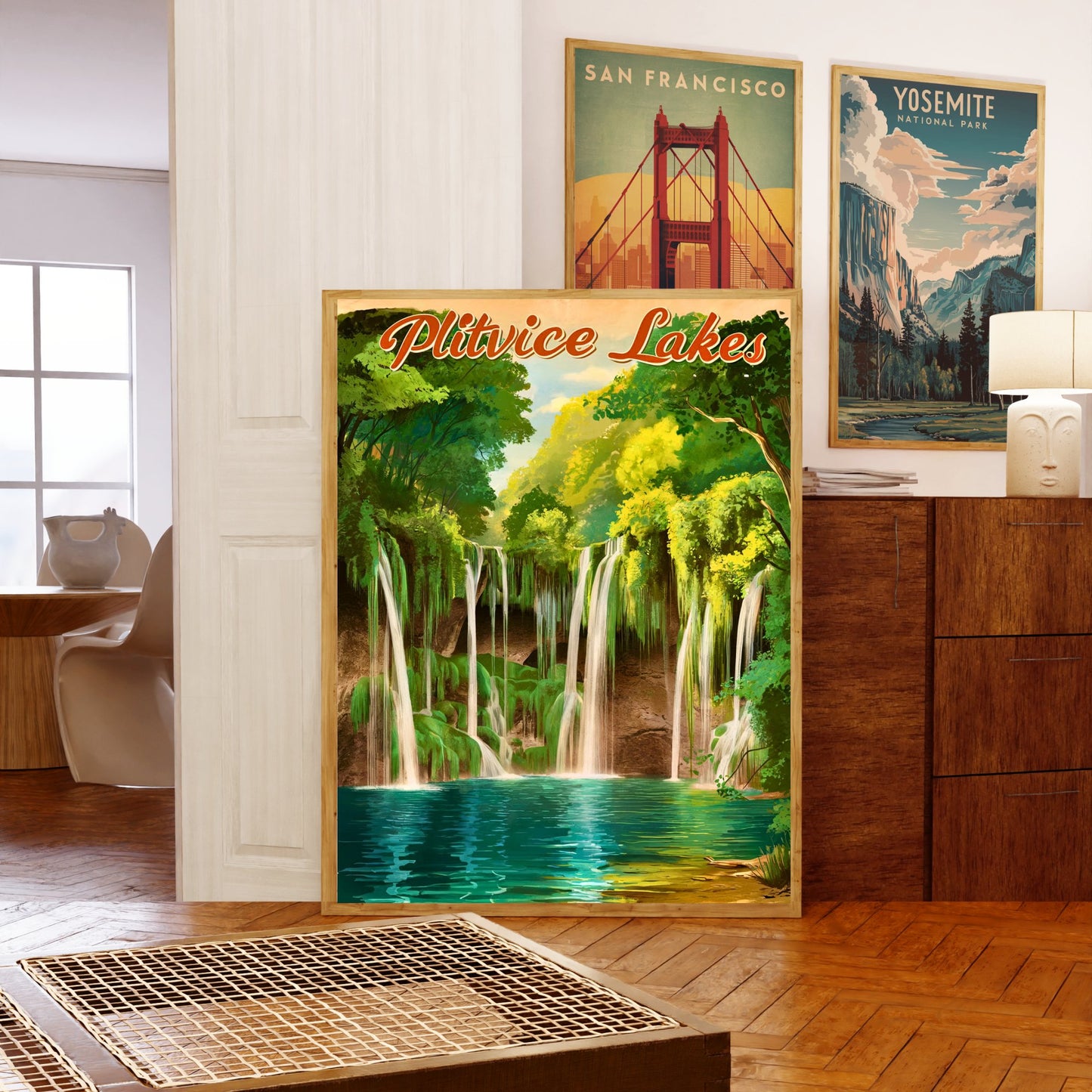 Plitvice Lakes Vintage Travel Poster