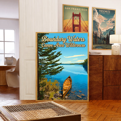 Boundary Waters Canoe Area Wilderness Vintage Travel Poster - Minnesota