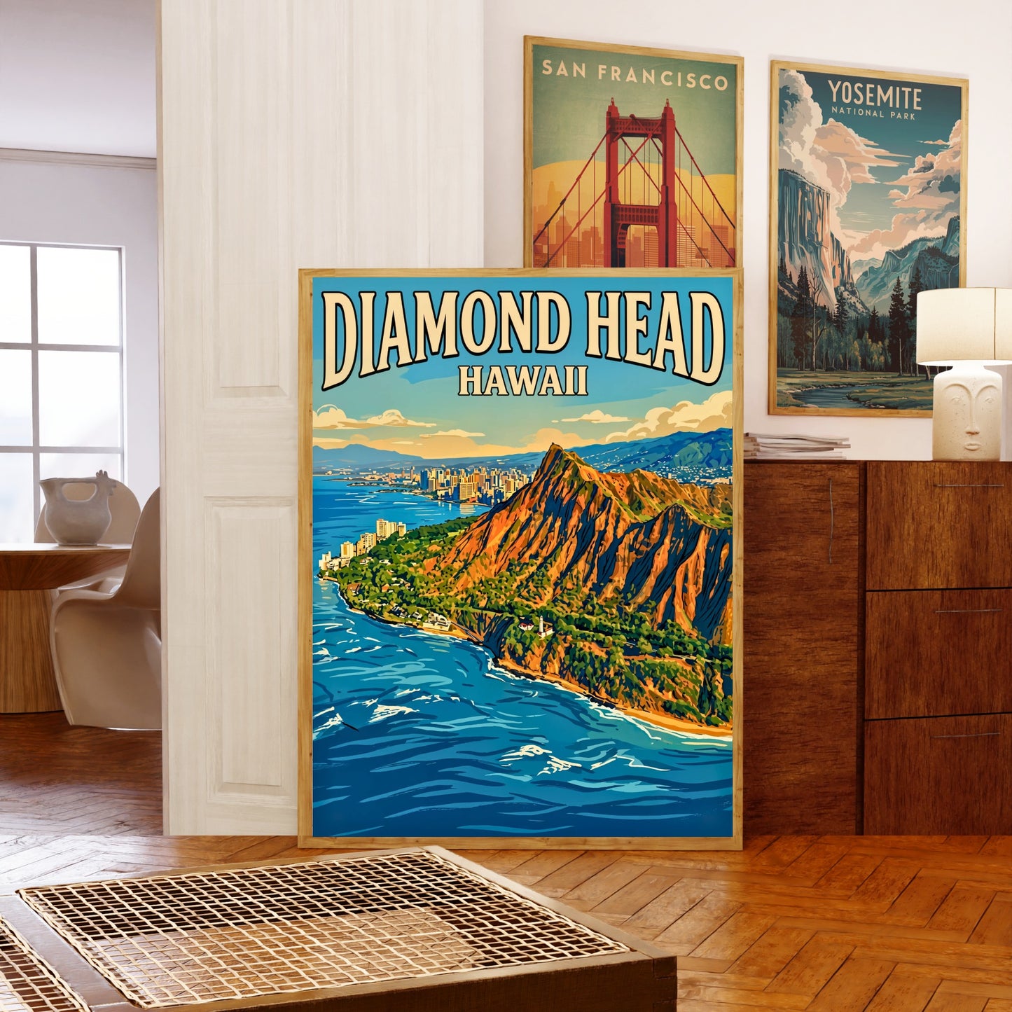 Diamond Head Vintage Travel Poster - Hawaii