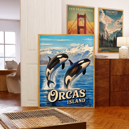 Orcas Island Vintage Travel Poster -  Island Serenity