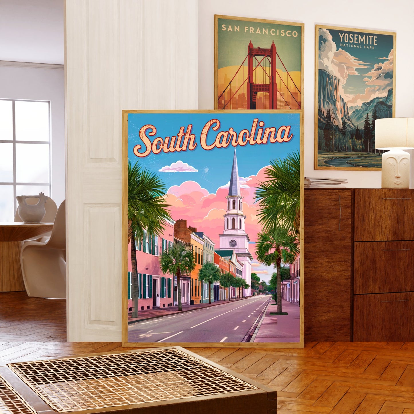 South Carolina Vintage Travel Poster  - Palmetto State Paradise