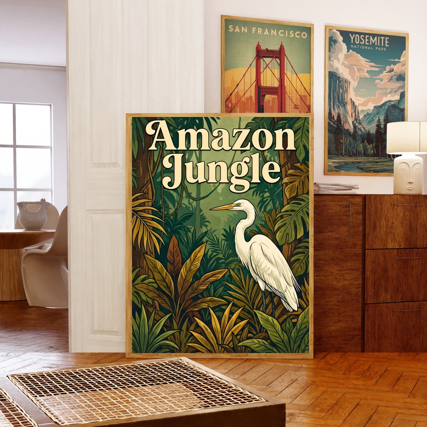 Amazon Jungle Vintage Travel Poster - Stunning Forest