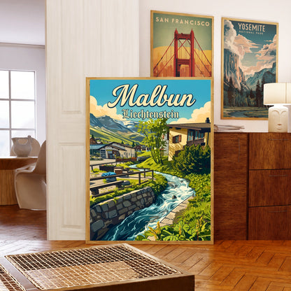 Malbun Vintage Travel Poster - Countryside