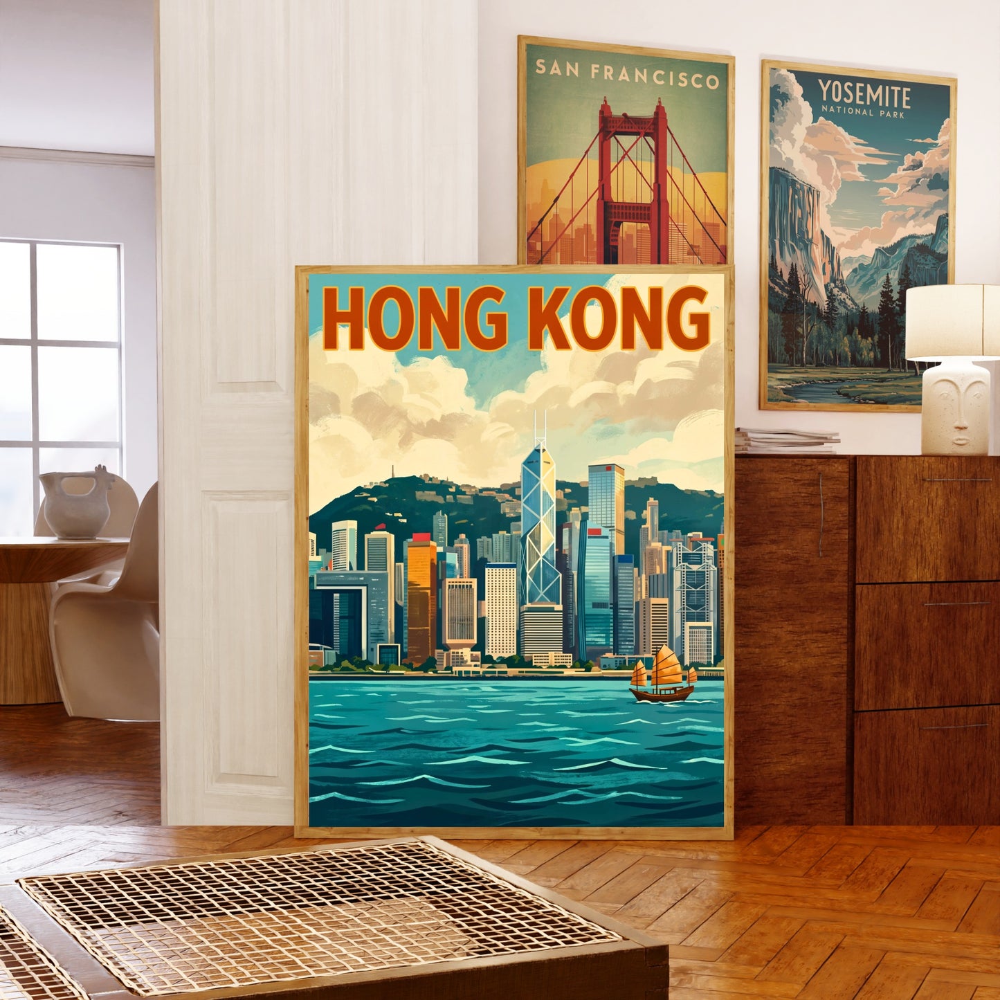 Hong Kong Vintage Travel Poster - Bright Afternoon