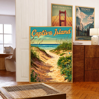 Captiva Island Vintage Travel Poster