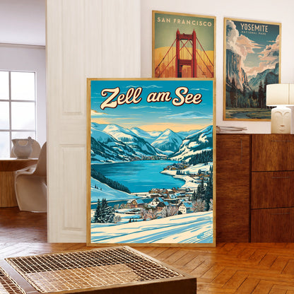 Zell am See Vintage Travel Poster - Austrian alpine town