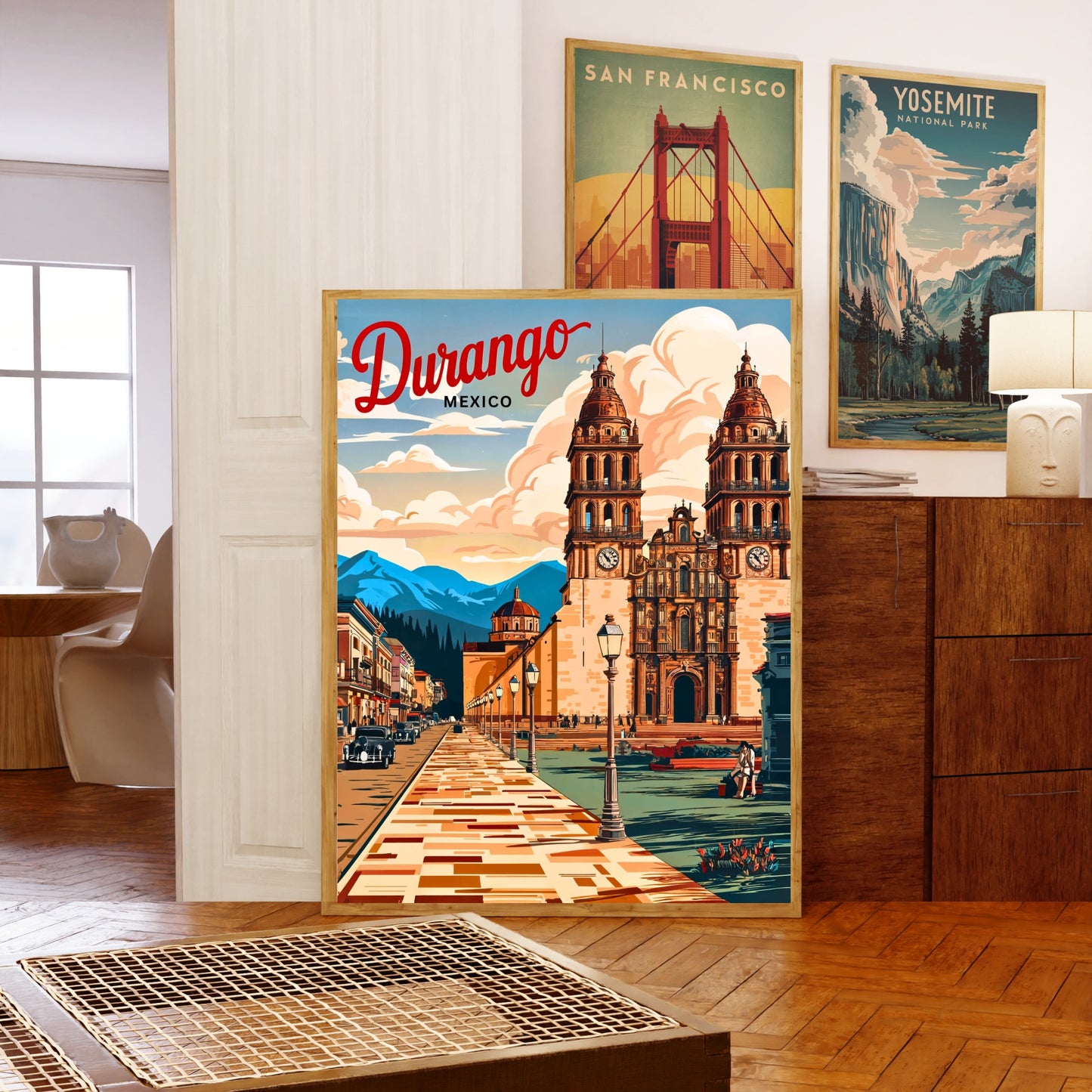 Durango, Mexico Vintage Travel Poster - Captivating Cathedral