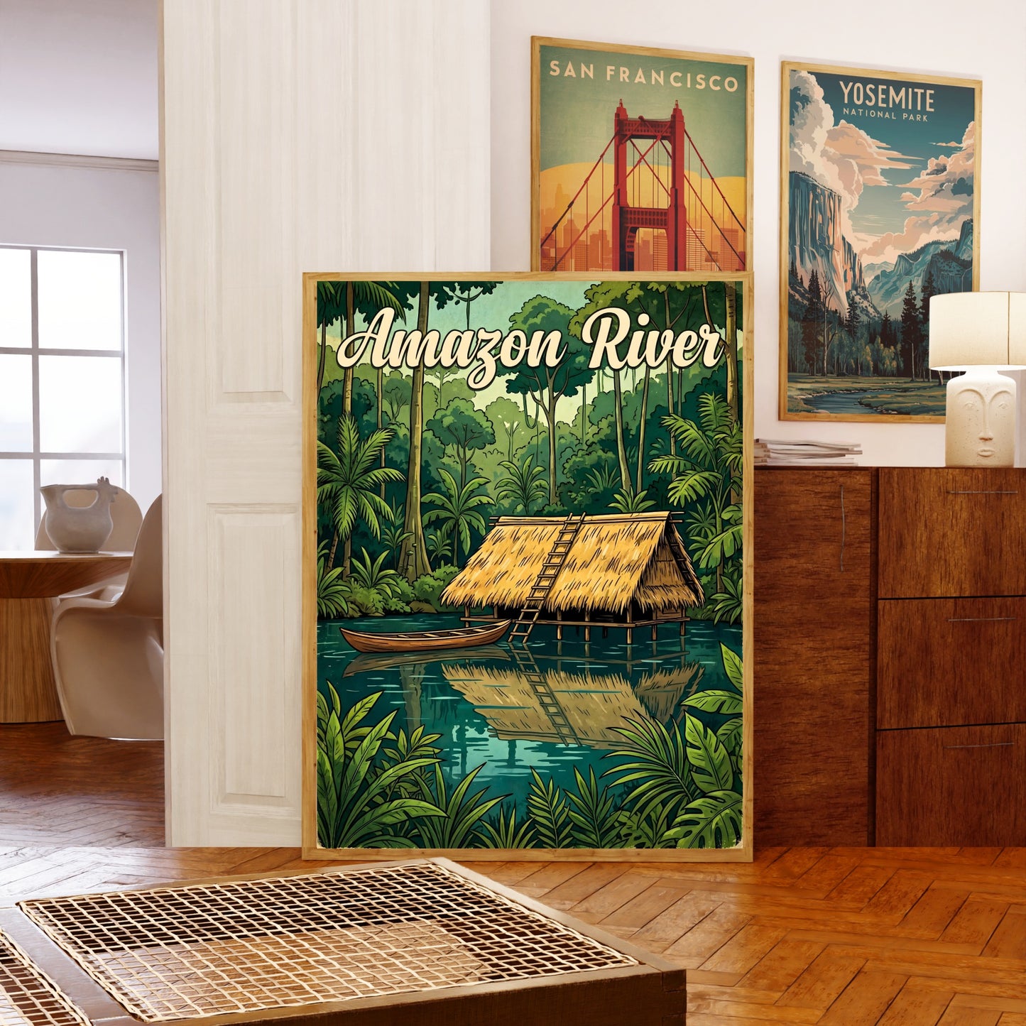 Amazon River Vintage Travel Poster - Riverside Retreat