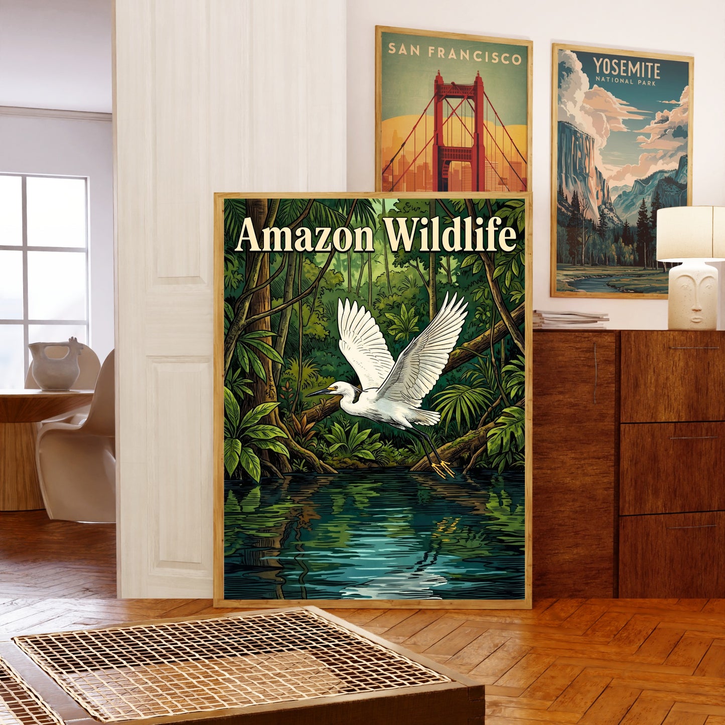 Amazon Exotic Wildlife Vintage Travel Poster