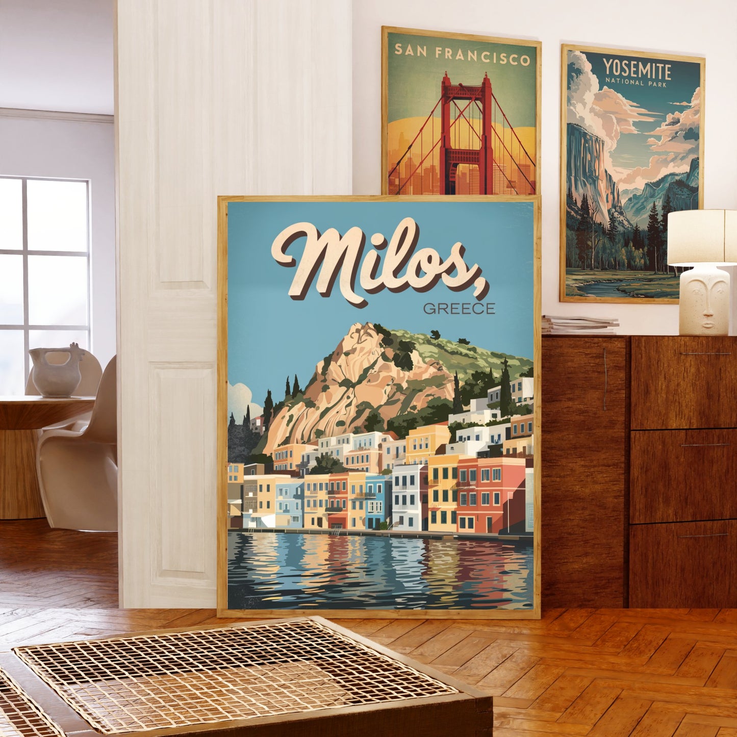 Milos Vintage Travel Poster - Relaxed Island Vibes