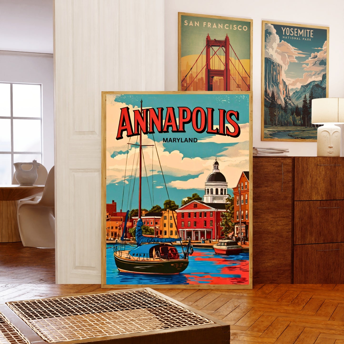 Annapolis, Maryland Vintage Travel Poster - Captivating Historical Harbor