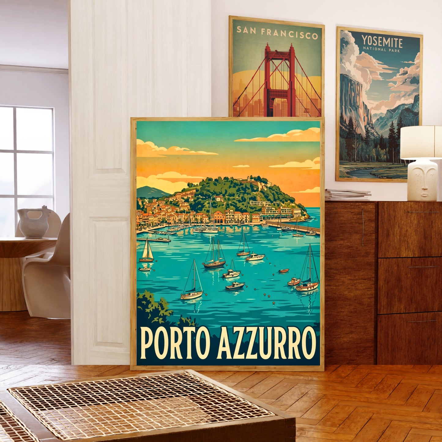 Porto Azzurro Vintage Travel Poster