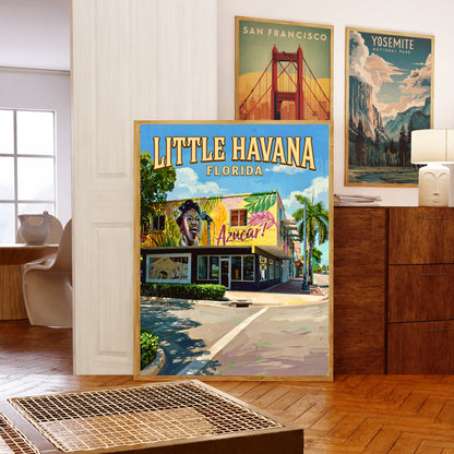 Little Havana Vintage Travel Poster -  Landamarks