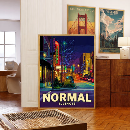 Normal, Illinois Vintage Travel Poster
