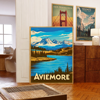 Aviemore Vintage Travel Poster - Scottish Highlands