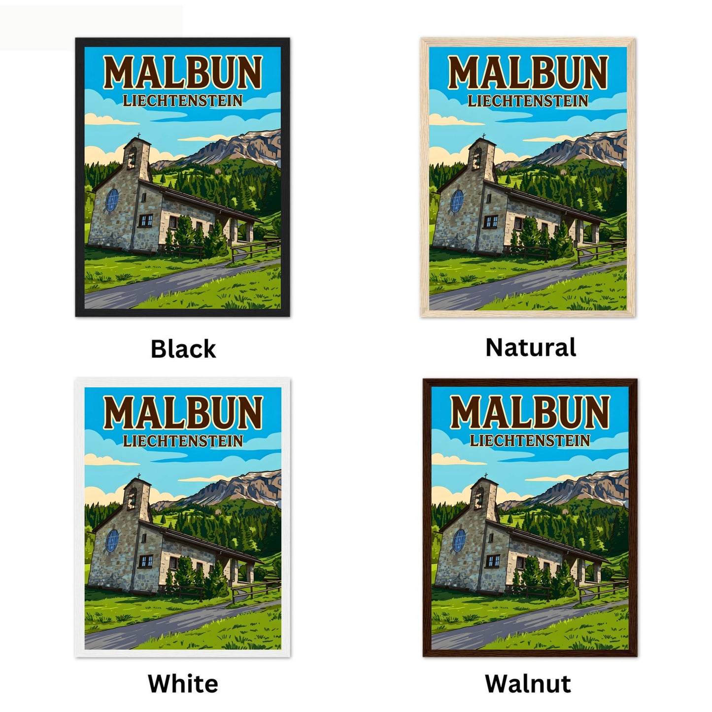 Malbun Vintage Travel Poster - Captivating Mountain View