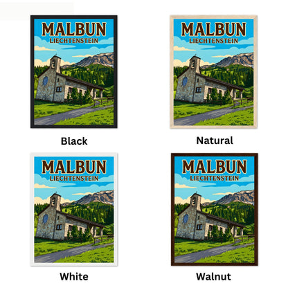Malbun Vintage Travel Poster - Captivating Mountain View