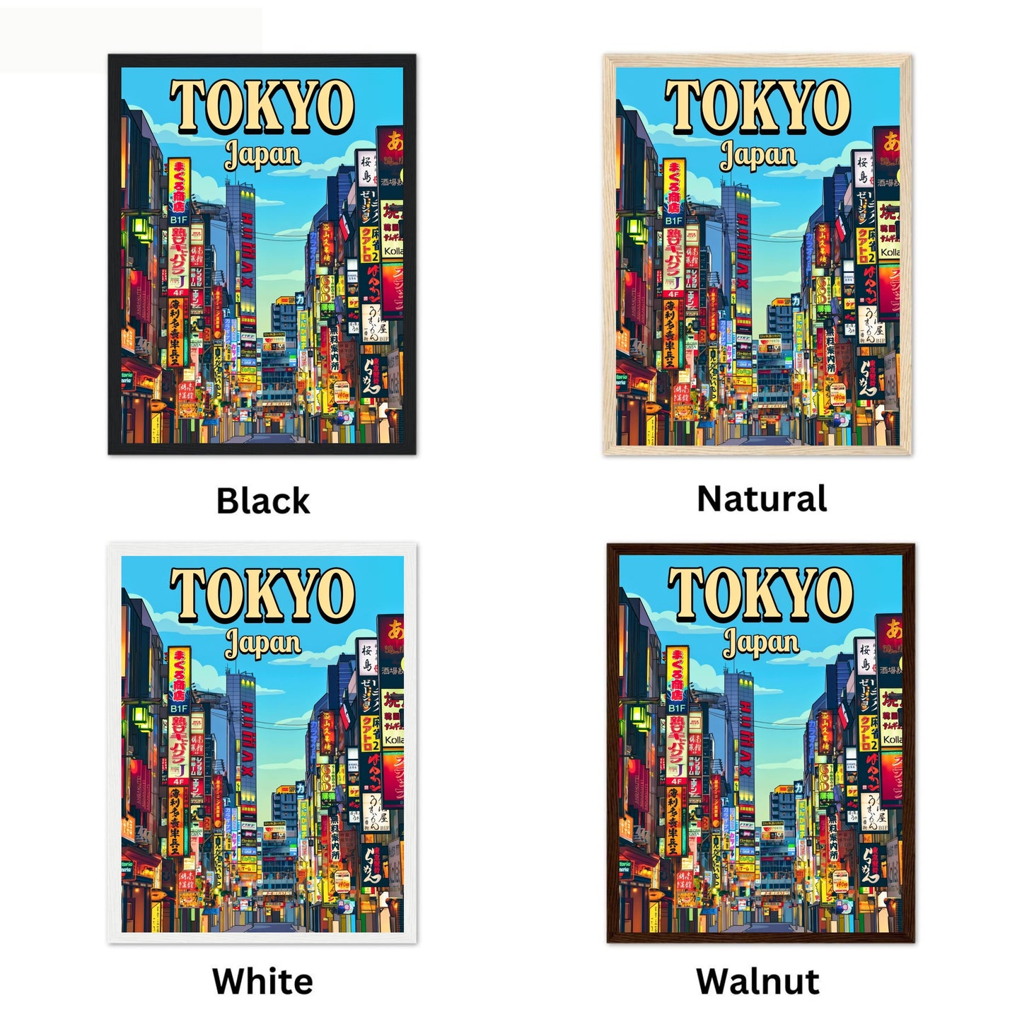 Tokyo Vintage Travel Poster - Night Signs