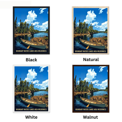 Boundary Waters Canoe Area Wilderness Vintage Travel Poster - Wild Lakes of Minnesota
