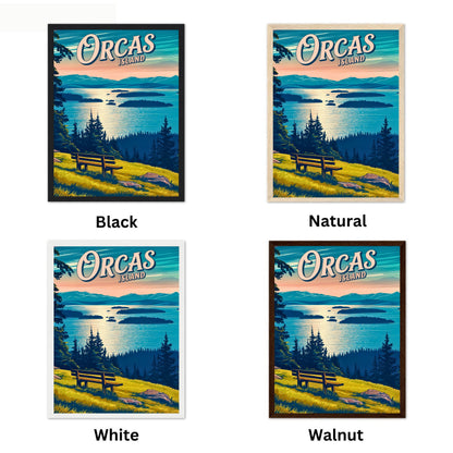 Orcas Island Vintage Travel Poster -  Captivating Island Sunset View