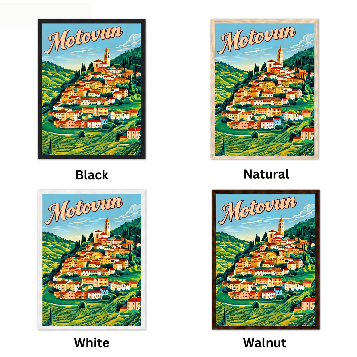 Motovun Vintage Travel Poster - Croatia