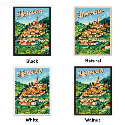 Motovun Vintage Travel Poster - Croatia