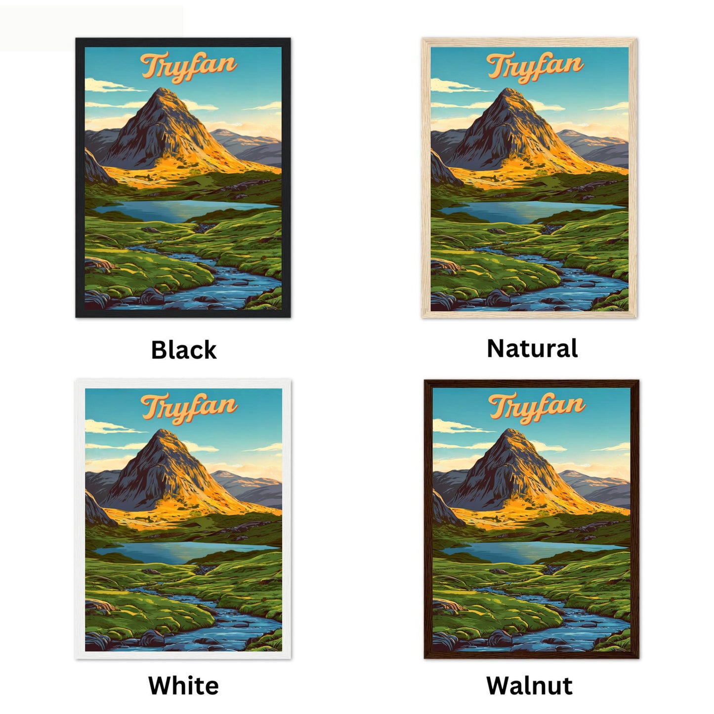 Tryfan Vintage Travel Poster - Mesmerizing View of Snowdonia North Wales
