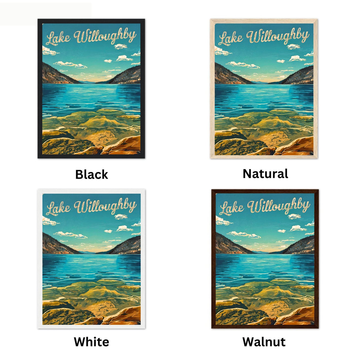 Lake Willoughby Vintage Travel Poster - Tranquil Crystal Water in Vermont