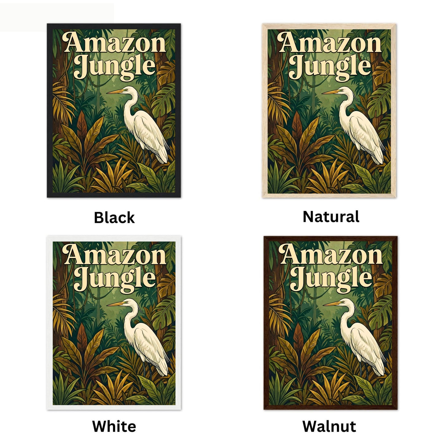 Amazon Jungle Vintage Travel Poster - Stunning Forest