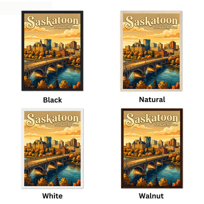Saskatoon Vintage Travel Poster - Downtown