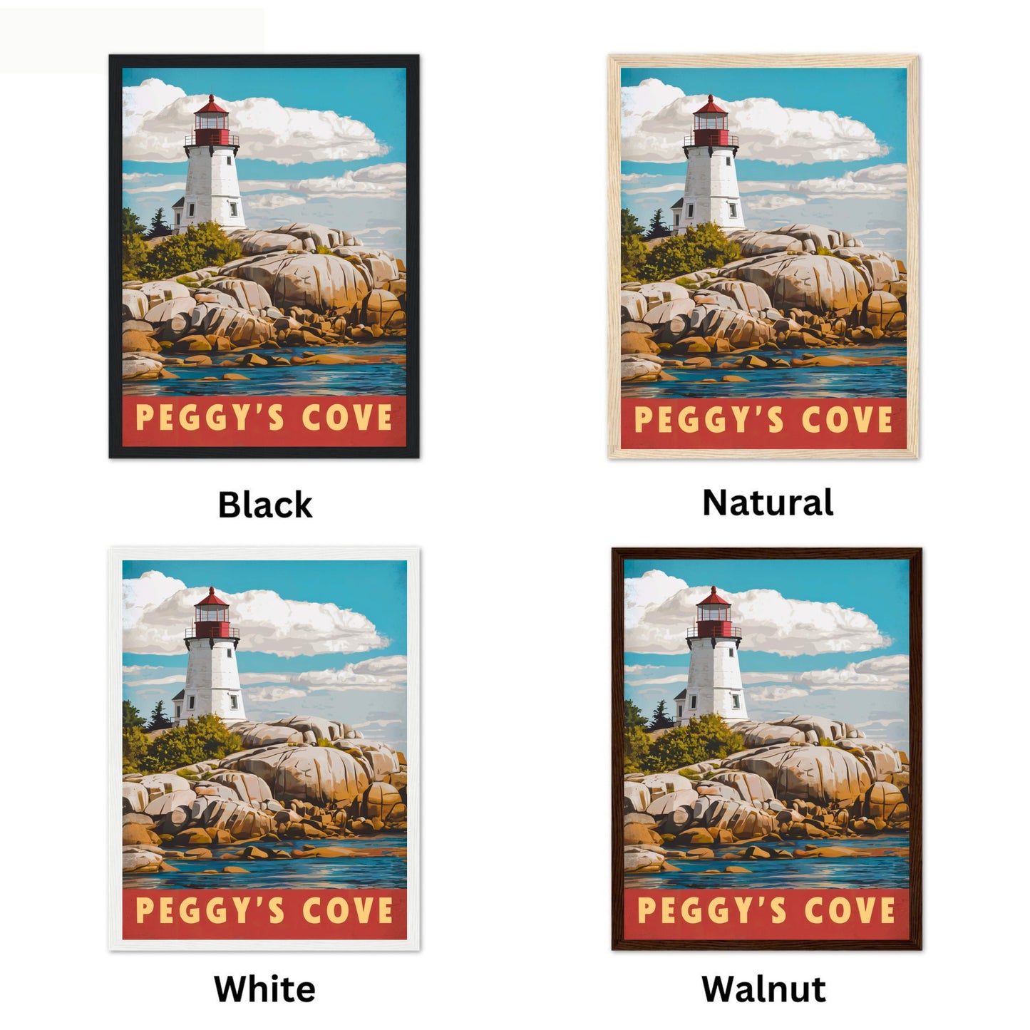 Peggy’s Cove Vintage Travel Poster - Captivating Coastal Calm Canada