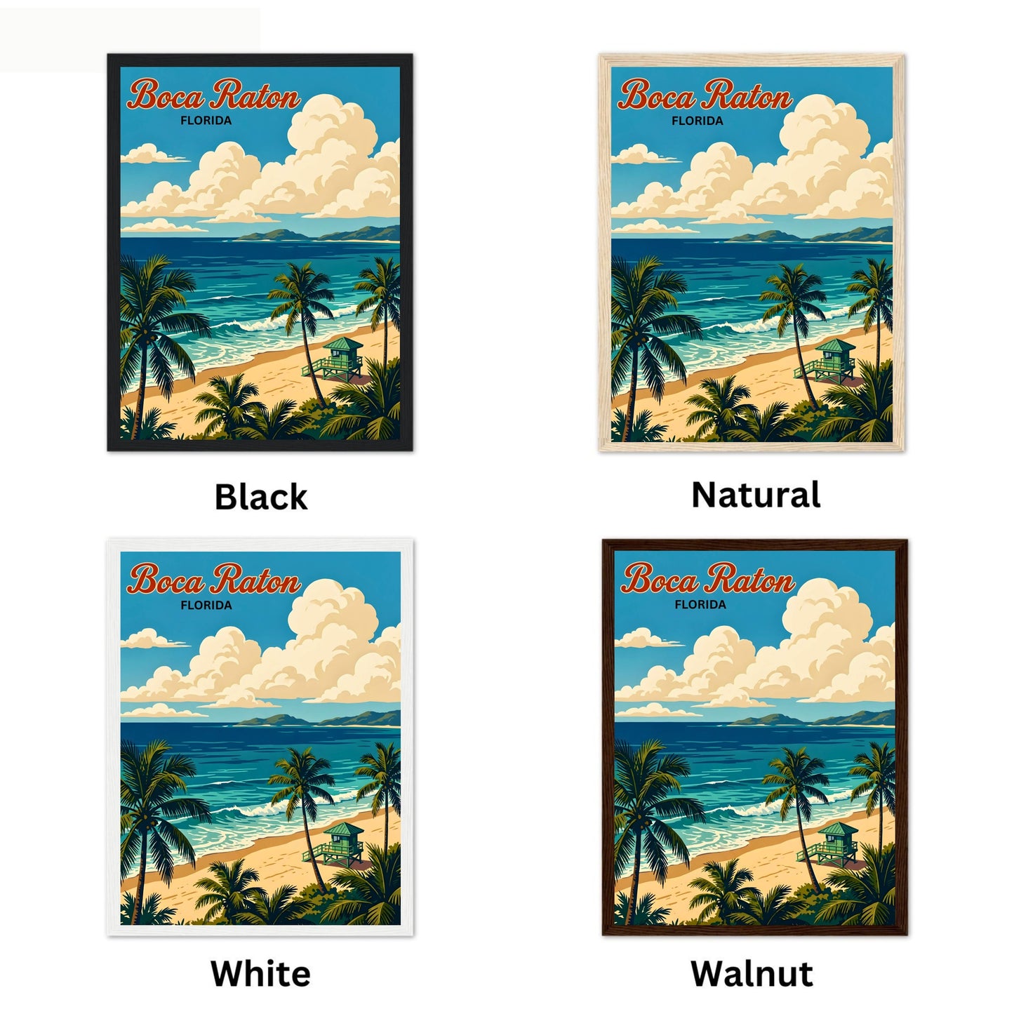 Boca Raton Vintage Travel Poster - Oceanfront Paradise
