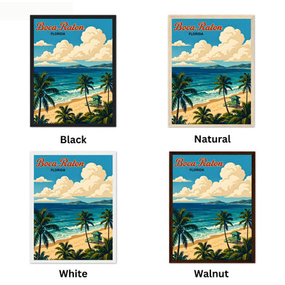 Boca Raton Vintage Travel Poster - Oceanfront Paradise