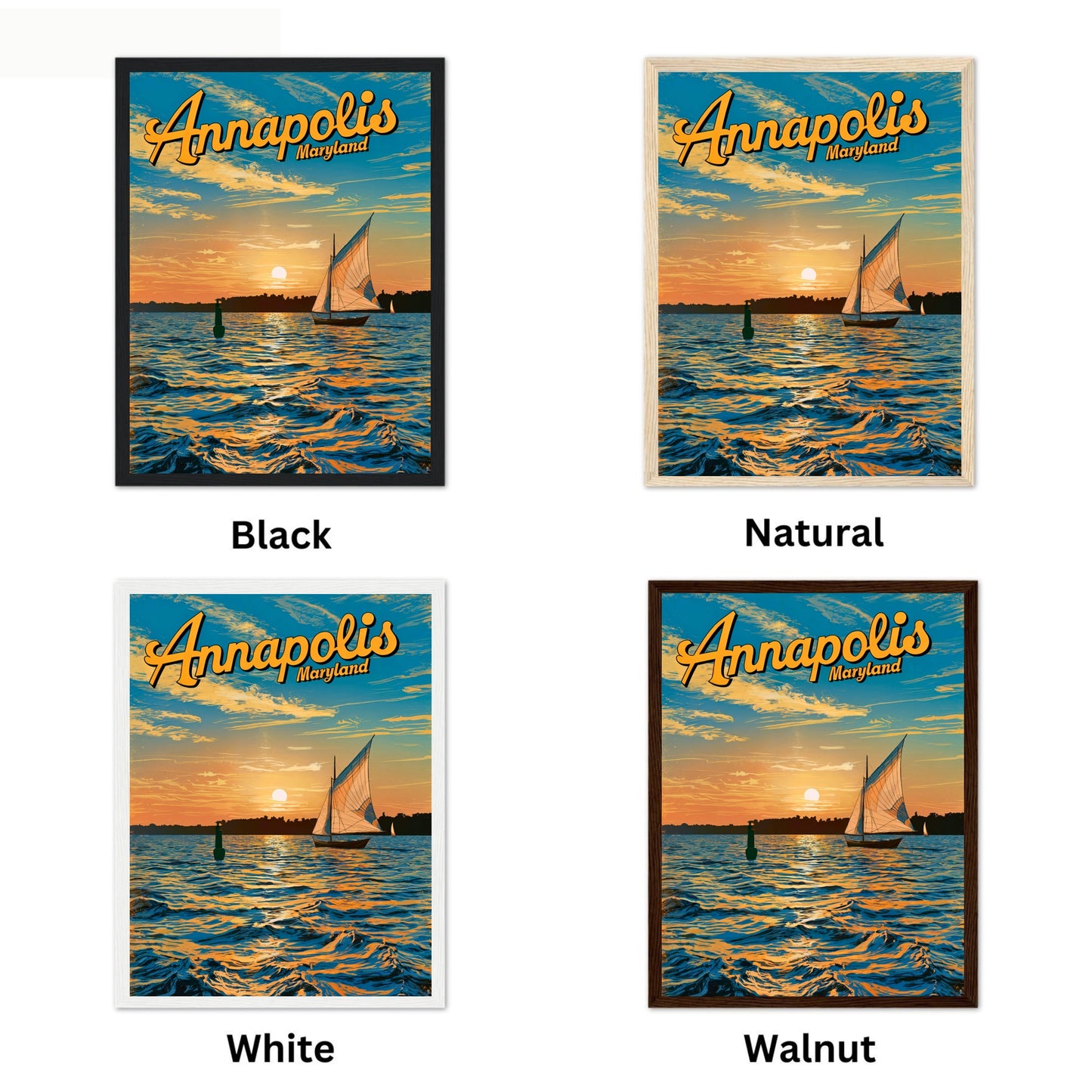 Annapolis Vintage Travel Poster - Sailing into Maryland