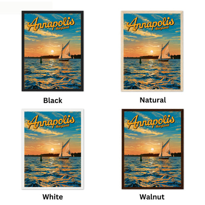 Annapolis Vintage Travel Poster - Sailing into Maryland